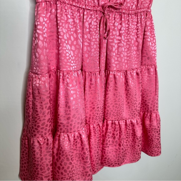 Rebecca Minkoff Ollie Leopard Tiered Dress in Punch Pink - Picture 3 of 11